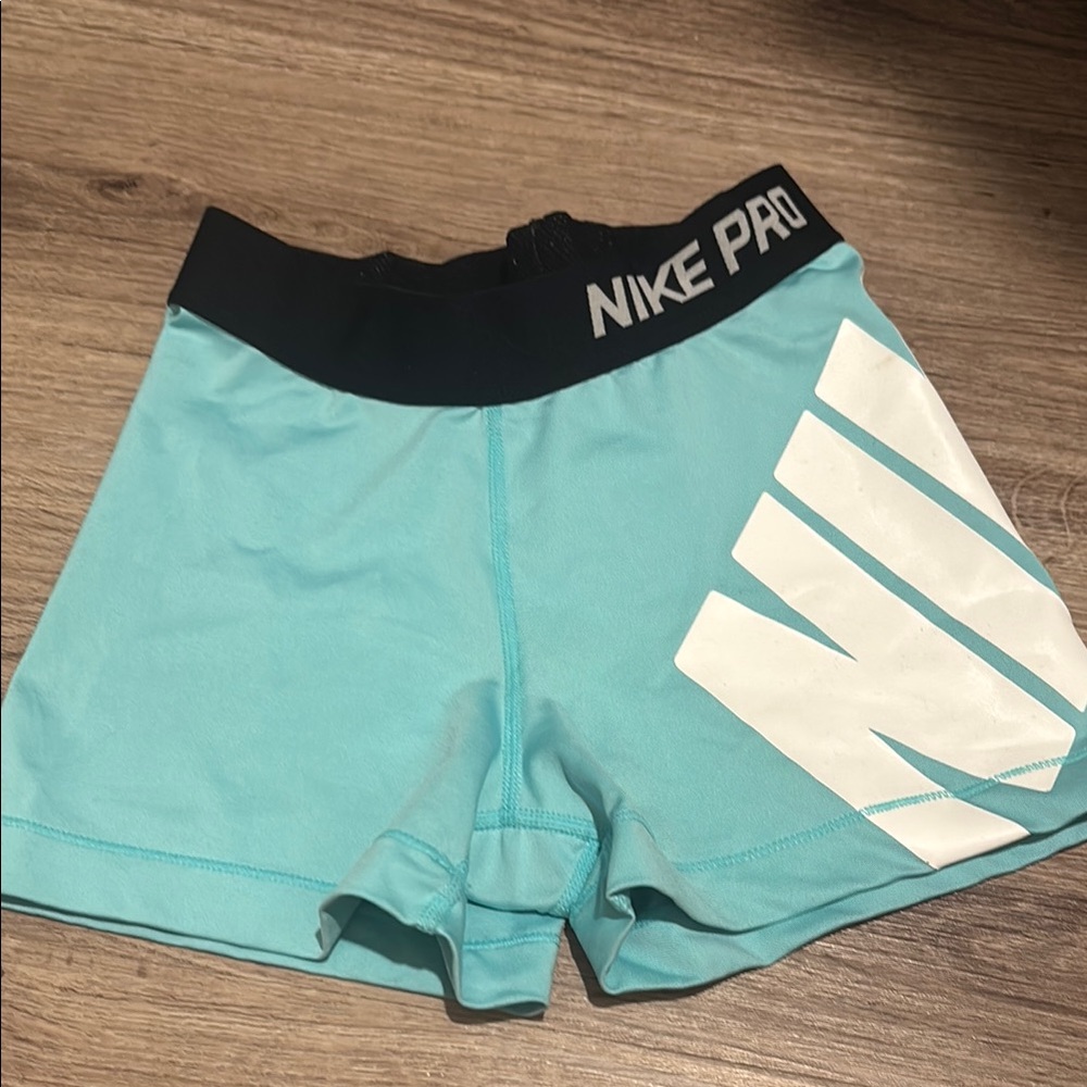 Nike Blue and Black Athletic Shorts with Compression Fit